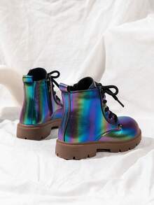 1 Pair Girls' Colorful Fabric Birthday Party Ankle Boots, Simple Non-Slip Fashion Item, Children's Boots, Holiday Gift - Multicolor - View 3