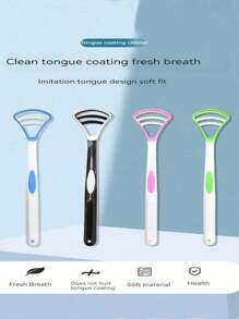 4件/1包混色舌刮器，用于清洁舌苔，清新口气，客厅家居卧室浴室家居装饰，旅行用品，婚礼，派对，生日，男士礼物，妈妈，爸爸，朋友，新年，配饰，趣味礼物 - 彩色 - 查看 6