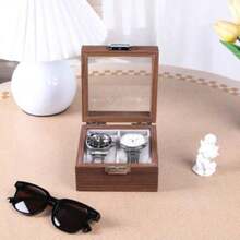 Boîte de rangement en noyer de haute qualité à double face, décoration d'intérieur, fournitures d'exposition, fournitures d'affichage de bijoux et de montres pour centre commercial, convient à diverses occasions, boîte de rangement de montre, premier choix pour les cadeaux