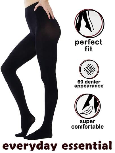 半双装女士80D不透明紧身连裤袜，柔软纯色连裤袜，高腰过膝袜。JK洛丽塔学院风，适合可爱女孩，日常穿着，圣诞礼物。