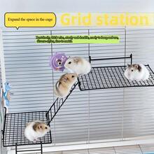 Set de 3 piezas Plataforma de descanso para hámster de dos capas con escalera de acero inoxidable, plataforma colgante de juego y de pie para hámster, estructura de escalada y alimentación multifuncional para roedores, área de juego, entrenamiento y ejercicio para roedores, plataforma para jaula de hámster pequeña, casa de juegos para mascotas pequeñas, múltiples modelos de material de acero inoxidable, adecuado para hámsters, ardillas voladoras, todos los roedores y aves de jaulas para mascotas pequeñas