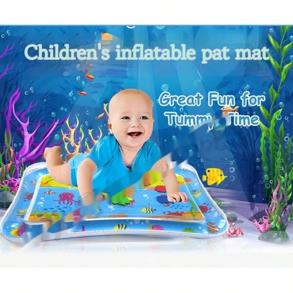1 pieza Colchoneta de agua inflable, Colchoneta de hielo, Colchoneta de diversión de palmadas, Colchoneta para gatear, Juguete de cognición animal, Juego interactivo entre padres e hijos