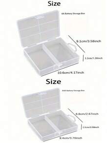 1/2pcs Transparent Battery Storage Box, Can Hold 24pcs AA Or 24pcs AAA Batteries, Back To School