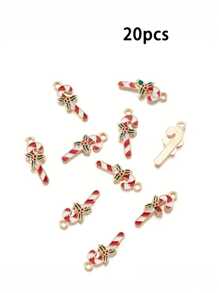 5/10/20pcs Small Crutch Alloy Oil Drop Pendant Christmas New Year Hair Accessories Bracelet Pendant DIY Jewelry Accessories