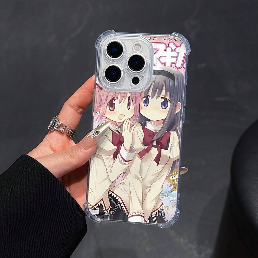 Cute Japanese Anime Girl Pattern Y2K Phone Case For IPhone 16 15 14 13 12 11 Pro Max X XR XS Max 8 7 Plus Shockproof Transparent Soft Back Cover