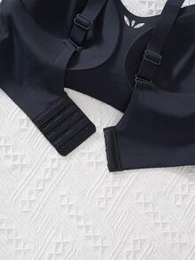 5 قطع/مجموعة من حمالات الصدر اللاسلكية المريحة للنساء، حمالات صدر مجمعة ومناسبة، حمالات صدر رقبة على شكل V ناعمة توفر تغطية كاملة، تصميم أحادي اللون لحمالات الصدر اليومية، الراحة والموضة الأقصى