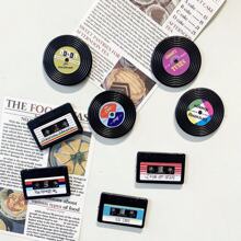 4 Pieces, Size 4.2*3cm, 4.2*4.2cm, Fridge Magnets, Vintage Cassette, Record Fridge Decoration Stickers, Refrigerator Magnets, Sticky Note Stickers, Vintage Style, For Fridge Decoration, Set Of 4, Decorative Memo Board, Message Board, Notepad, Fridge Notes, Diary, Weekly To-Do List, Weekly Planner, Daily Planner, Planning Notes, Gift Gifts Birthday Graduation