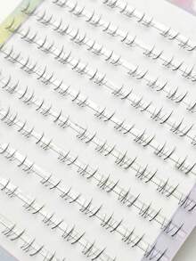 100 szt. miękkich i naturalnie wyglądających pojedynczych rzęs, lekkie, przezroczyste sztuczne rzęsy B-Curl do makijażu, kępki rzęs, kępki rzęs, pojedyncze rzęsy, rzęsy, sztuczne rzęsy