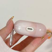 极简主义柔粉色大理石纹TPU无线耳机保护壳，兼容 1/2、 3、 4、 Pro、 Pro 2，带挂钩 - 彩色 - 查看 7
