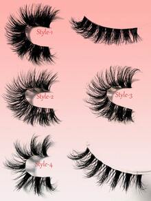 Mix 20Pairs Manga Cat Eye Style Clear Band False Eyelashes 5D Fluffy Eyelashes Natural Volume And Soft False Eyelashes,Comfortable To Wear Faux Mink Lashes,Reusable For Cosplay And Used Daily Makeup Extension - màu đen - Xem 2