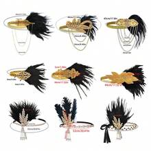 D EXCEED 1PC 1920's Flapper Headband For Women Gatsby Headpiece Faux Pearl Headdress Flapper Hair Accessories Suitable For Roaring Theme Party, Wedding, Halloween - Multicolor - View 3