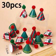 15/30PCS Random Color Various Mini Birthday Top Hat, Decorated Cartoon Cute Birthday Top Hat Valentine Gift Gift Random Color, Valentine's Day Decorative Hat Plug-In Happy Birthday Flag Planting,Halloween Party Decoration, Christmas Party Decoration
