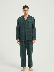 New Men's Fashion Casual Thick Winter Pajama Set