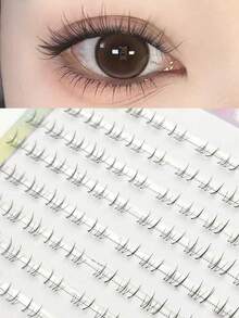 100 szt. miękkich i naturalnie wyglądających pojedynczych rzęs, lekkie, przezroczyste sztuczne rzęsy B-Curl do makijażu, kępki rzęs, kępki rzęs, pojedyncze rzęsy, rzęsy, sztuczne rzęsy