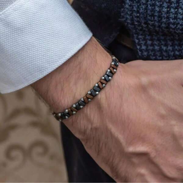 1pc Hip Hop Vintage Hematite Bracelets For Men Or Boys Accessories Jewelry Gifts
