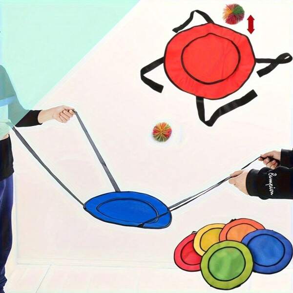 2pcs 2-Player Outdoor Throw &Catch Ball Game - Sturdy Oxford Cloth Mesh Bag With Random Stretch Ball, Family Sports For Indoor/Outdoor Lawn Activities & Christmas Gifts, Fun Sporty Design, Fun Family Sports For Teens