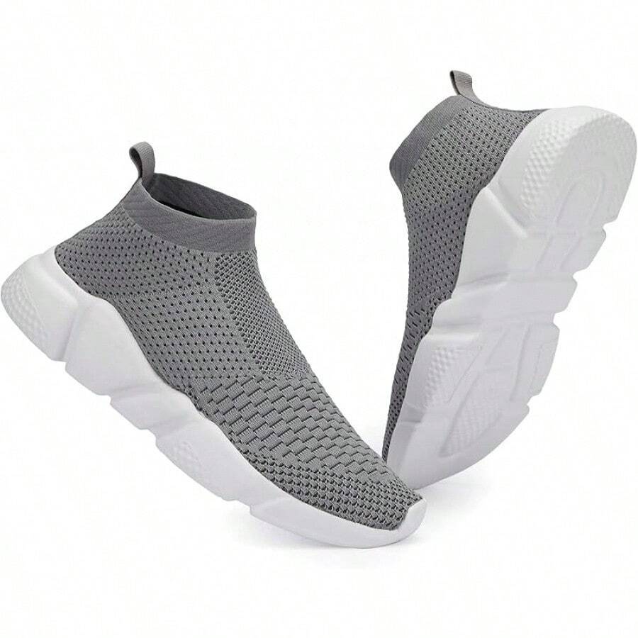 Women's Slip-On Tennis Walking Sneakers, Lightweight Breathable Comfort Gym And Work, Stylish Trainers, 2025 - 044-灰色 - 查看 1