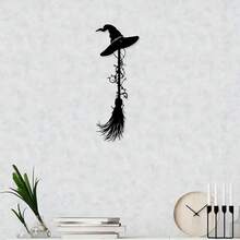 1 Stück Vintage Hexenbesen Metallwanddeko, rostfreies Eisen Halloween Dekoration