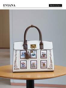 Fashionable Luxury 2025 Women's Tote Bag, High-Capacity Premium Handbag, Elegant & Graceful Ladies Shoulder Bag With Exquisite Cat Design, Suitable For Work - Nhiều màu - Xem 16