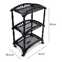 FRUIT BOWL TRIPLE FLOOR ORGANIZER WITH WHEELS ARQPLAST FRUIT BOWL - 黑色 - 查看 3