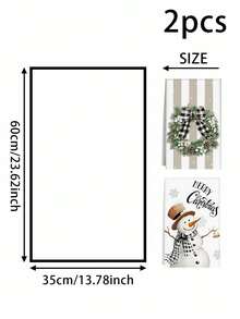 1/2pcs Christmas Decorative Towels, Santa Claus Golden Snowflake Christmas Gnome Snowman Wreath Merry Christmas Pattern Kitchen Decorative Towels, Reusable Hand Towels, Suitable For Christmas Kitchen Living Room Decorative Towels, Christmas Cleaning Supplies, Home Decoration