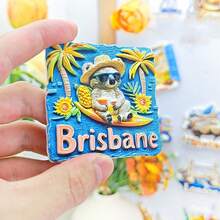 1pc Resin Australia Koala, Rainbow Parrot, Melbourne Flinders Train Station, And Penguin 3D Fridge Magnet, Travel Landmark Souvenir Decoration, Travelling Gift - Multicolor - View 10