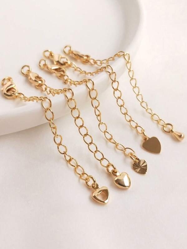 1 peça de corrente de extensão banhada a ouro 14K resistente a manchas para pulseira, colar e acessórios de joias artesanais