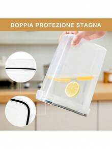 30pcs Closed Food Storage Containers With LIDS, Plastic Kitchen Pantry Organization And Storage, Dry Cargo Containers For Cookies, Grains, Pasta, Flour, Sugar, Labels, Markers, Dishwasher, Plastic Food Storage Containers - 黑與白 - 查看 4