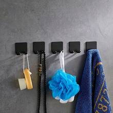 Punch Free Shaving Razor Holder, Men's Shaver Storage Hook, Wall Shelf Bathroom Razor Rack Wall Kitchen Accessories - Black - View 4