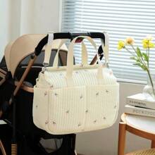 2025 Neue koreanische Mode Mama Wickeltasche mit großer Kapazität, geeignet für Väter; Mehrfachtaschenentwurf mit funktionalen Fächern für verschiedene Babysachen; Reißverschluss-Klappendeckel für einfachen Zugriff auf Kleidung & Zubehör; verziert mit niedlichem Bären-Patch, der der Tasche einen lustigen Akzent verleiht für Schule Zubehör Schulsachen