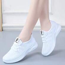 2025 New Women's Breathable Mesh Running Shoes - Lightweight Casual Sports Shoes. With Stable Support, Soft Rubber Sole And Solid Color Design, They Are Suitable For Walking, Jogging And Daily Wear. They Are Fashionable And Comfortable Shoes.