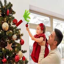 Elf Christmas Tree Decoration Doll Green Fur Monster Arm Doll Elf Decorations Xmas Room Tree Decor Party Supplies Room Tree Decor - Green - View 6