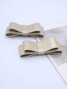 Removable High-Quality PU Sheepskin Bow Shoe Decoration, Shoe Flower, Shoe Buckle, Removable Shoe Ornament, Basic Beach Shoe Accessories - Multicolor - View 9