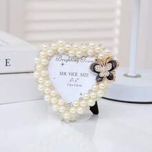 1-częściowa ramka na zdjęcia, piękna ramka na zdjęcia z imitacją pereł, używana do półek ekspozycyjnych w pracy, dekoracja ścienna DIY na biurko, artystyczna dekoracja domu, dekoracja na przyjęcie urodzinowe, prezenty świąteczne na rocznicę ślubu – w zestawie losowy papier wewnętrzny