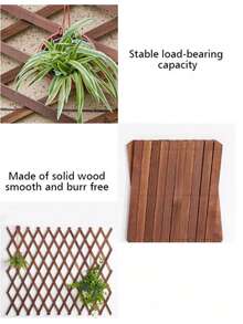 1 Piece Carbonized Wood Retractable Fence - Multi-Purpose Trellis For Climbing Plants, Decorative Outdoor Wall Panel, Solid Wood Grid For Flower And Lawn Fencing, Home And Garden Decor - Multicolor - View 9