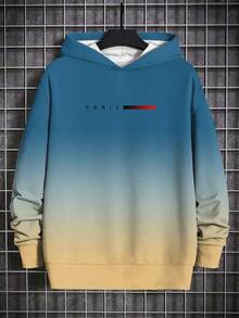 青少年男童时尚印花休闲卫衣 - 长袖圆领套头衫，适合春秋季穿着，酷炫图案印花 - 藍色 - 查看 2