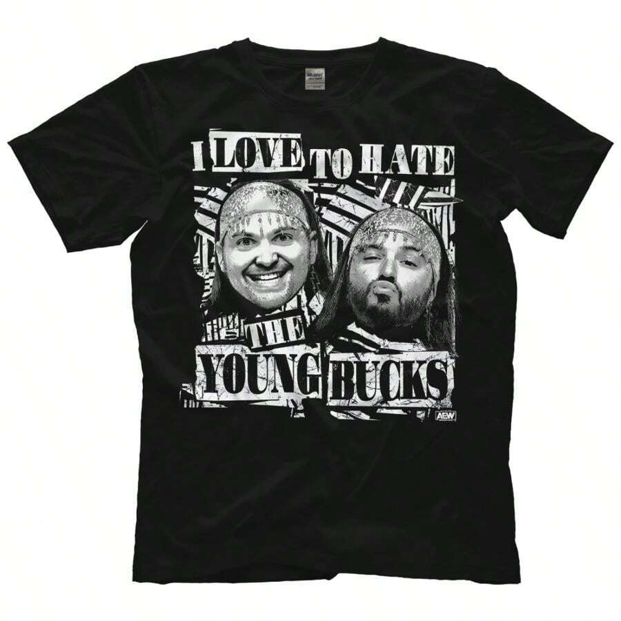 Young Bucks - I Love To Hate The Young Bucks AEW Official T-Shirt - màu đen - Xem 1
