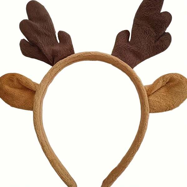 1 pieza Diadema con cuernos de ciervo lindos, tocado de disfraz festivo, tocado de Halloween