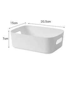 10 Pieces White Plastic Storage Basket With Handle - Multifunctional Rectangular Storage Box For Kitchen Cabinets, Bathroom And Pantry - Perfect For Spices, Snacks Essentials, Shelf Basket - Multicolor - View 6