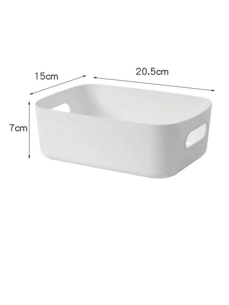 10 件白色塑料储物篮带手柄 - 多功能矩形储物盒，适用于厨房橱柜、浴室和食品储藏室 - 非常适合香料、零食必需品、搁架篮 - 彩色 - 查看 5