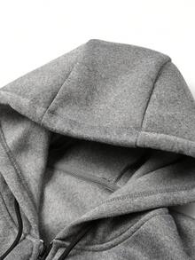 2 piezas Conjunto de chándal casual para hombre con sudadera con cremallera de unicolor y pantalones rectos, adecuado para primavera y otoño, versátil, gran regalo para el novio