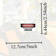 1PC 5Inch Waterproof Outdoor PVC Removable Sticker, Jesus Protected Warning Sign Decal For Truck SUV Car Laptop Bumper Wall Skateboard Motorcycle Fridge - Faith Based Humorous Christian Vinyl Sticker - Inspirational God Bless Art For Believers - Multicolor - View 2