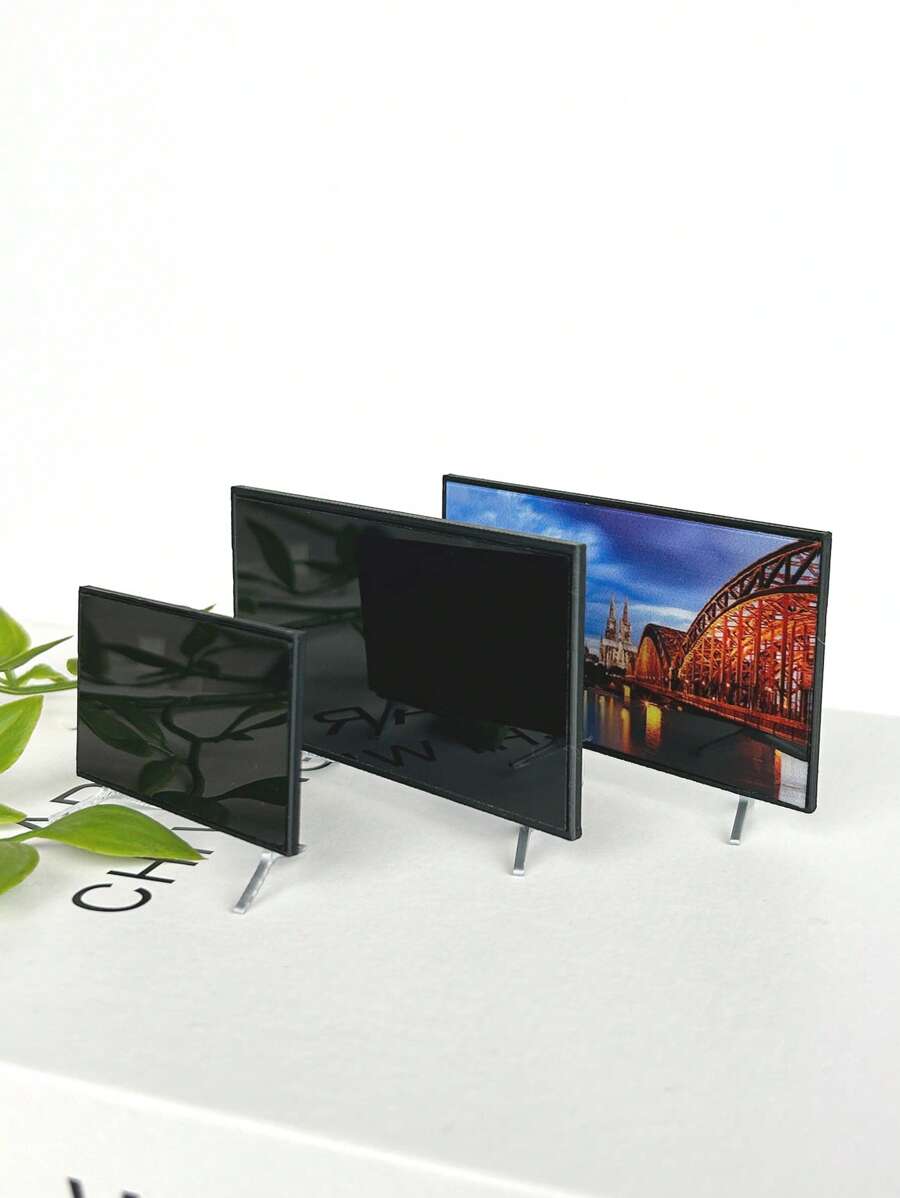 Dollhouse TV Decor, Miniature TV Model, Realistic Scaled-Down TV, Prop For Pretend Play. Tiny Realistic Monitor Model, Mini TV, Ultra-Thin TV, Home Decor, Miniature Scene Accessory