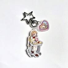 1件原装JK制服Y2K复古日系女学生可爱休闲街头派对亚克力钥匙扣、手机挂饰、学校纪念品礼物、包包挂件，适合所有季节、公司活动、送给女朋友的礼物，带证件夹的包包挂绳，汽车配件，包包挂饰，圣诞节汽车礼物，送给老师的礼物，送给姐姐的礼物创意 - 彩色 - 查看 6