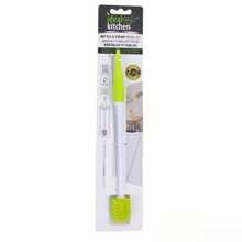 1 cepillo multiusos de silicona con mango largo, cepillo de limpieza giratorio de 360 grados para botellas, herramienta de limpieza reutilizable - Verde - Ver 8