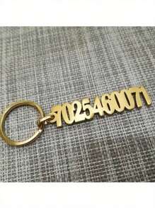 1pc Customized Digital Keychain, Personalized Phone Number Keychain, Lost Keychain, Found Keychain, Stainless Steel Keychain, Durable Metal Keychain, Father's Day Gift - Silver - View 8