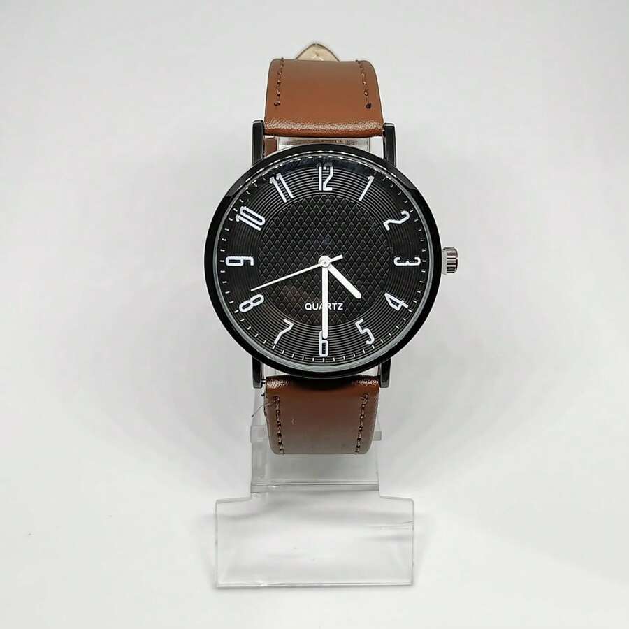 Men's Brown Leather Watch - màu nâu - Xem 1