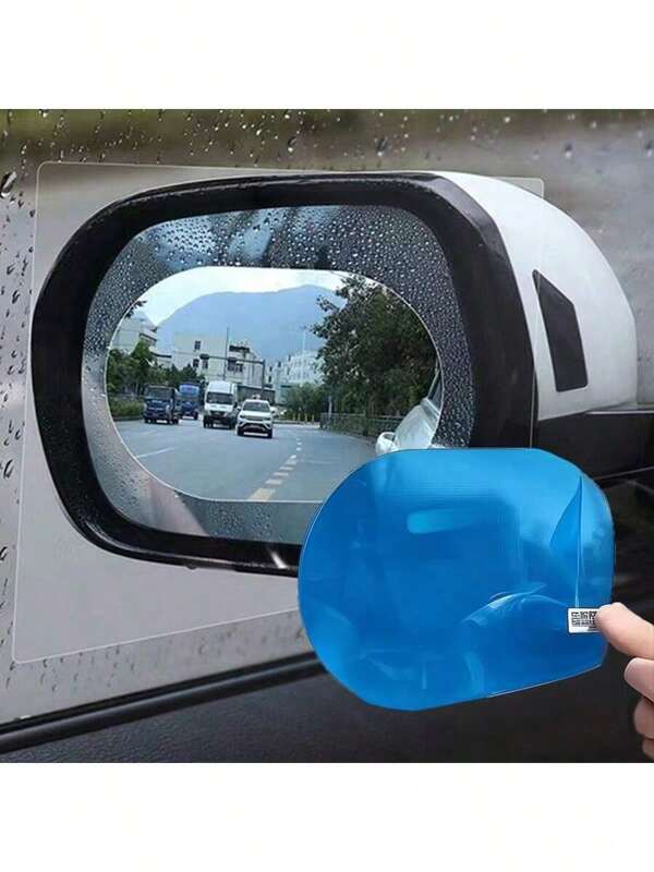4pcs Car Rearview Mirror Anti-Rain Film, High Transparency High Definition Anti-Fog Anti-Glare, Clear Vision In Rainy Weather, Universal Fit For All Vehicle Models, Waterproof And Wear-Resistant, Easy To Install