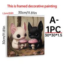 1PC Halloween Pilz Munchkins Cute Wooden Sign Baby Bats Matte Kunst Poster Druck, Canvas Wall Art,Posters For Room,Home Decor,Room Decor Aesthetic,Room Decoration Stuff.Optional Frame