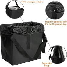 Foldable Car Trash Can With Large Capacity - Durable Polyester, Car Trash Can With Additional 40pcs Trash Bags Black, Easy-To-Clean, Hanging Storage Bag For Car Interior, Ideal Gift For Women & Men, Car Trash Can, Multifunctional Car Storage Bag